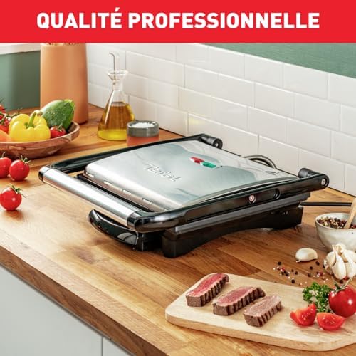Tefal Gril Viande Panini Multifonction 2000 W Rangement Vertical GC241D12 Noir/Argent – Image 3
