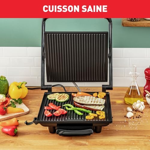 Tefal Gril Viande Panini Multifonction 2000 W Rangement Vertical GC241D12 Noir/Argent – Image 6