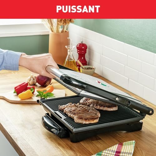 Tefal Gril Viande Panini Multifonction 2000 W Rangement Vertical GC241D12 Noir/Argent – Image 5