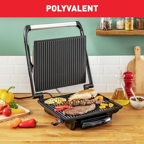Tefal Gril Viande Panini Multifonction 2000 W Rangement Vertical GC241D12 Noir/Argent – Image 4