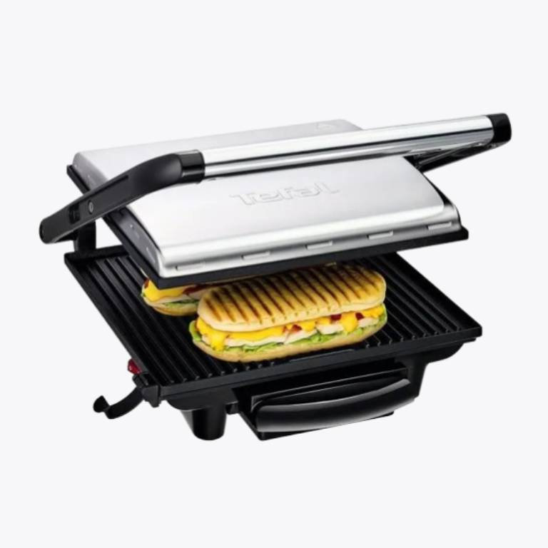 Tefal Gril Viande Panini Multifonction 2000 W Rangement Vertical GC241D12 Noir/Argent
